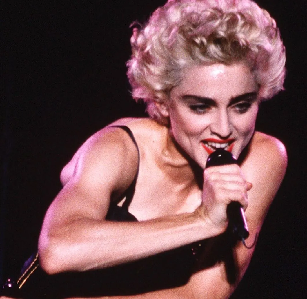 Madonna with a microphone