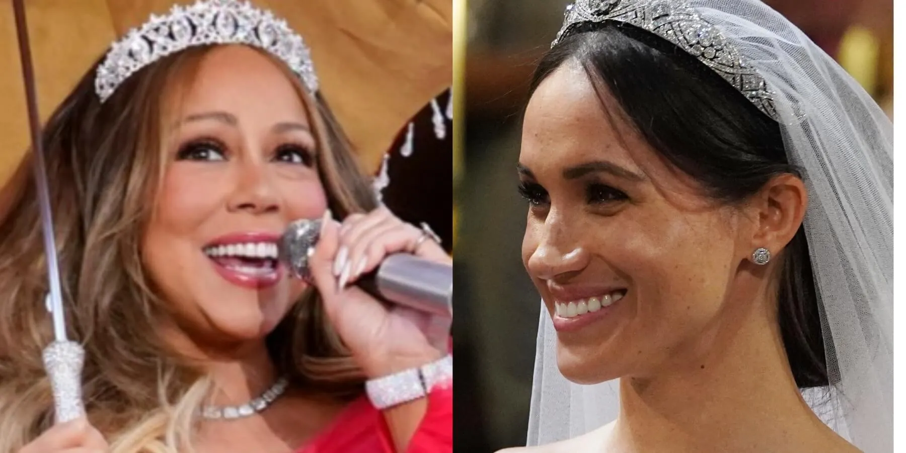 Mariah Carey and Meghan Markle in side-by-side photographs