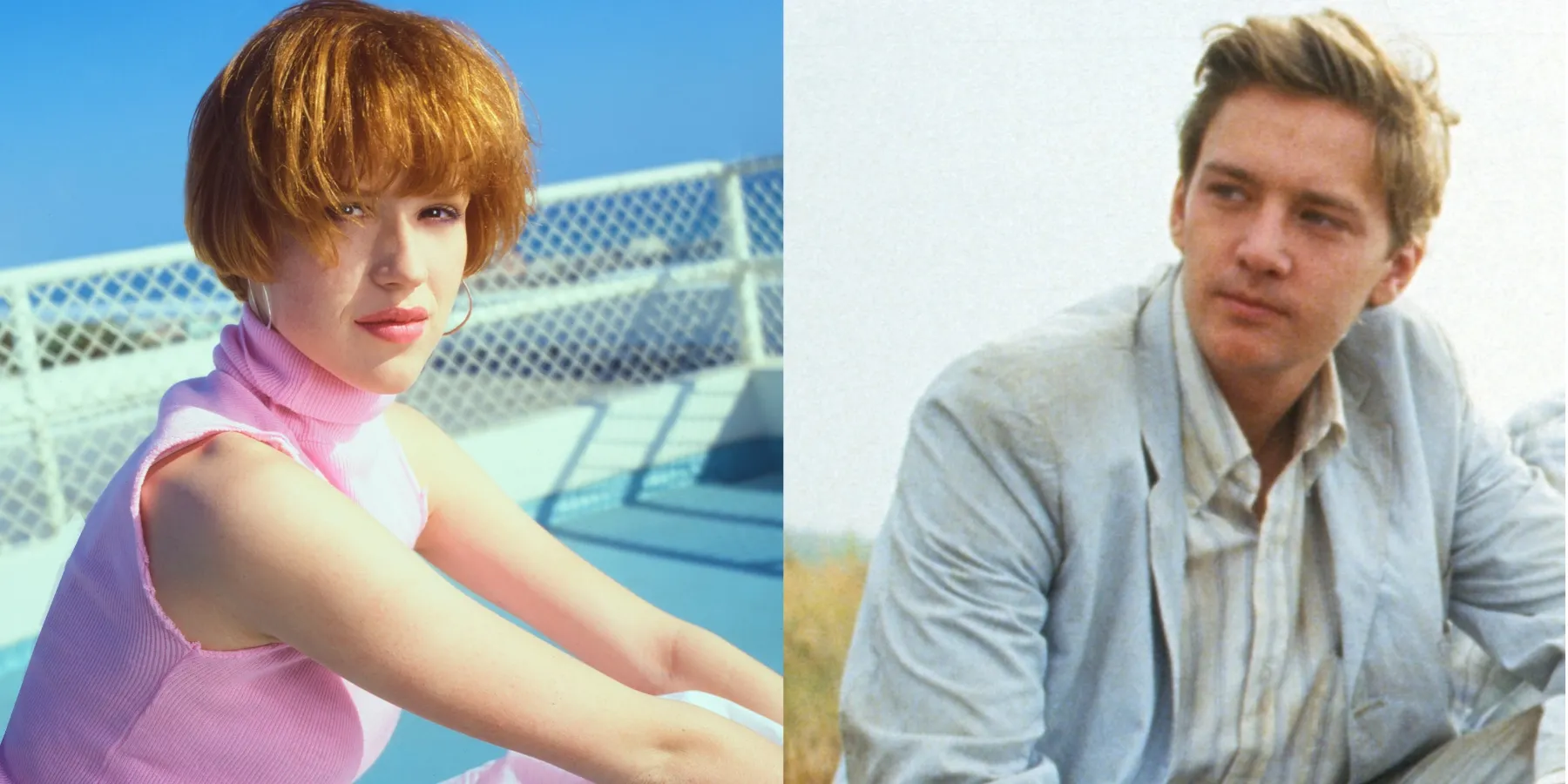 Molly Ringwald and Andrew McCarthy in side-by-side photos