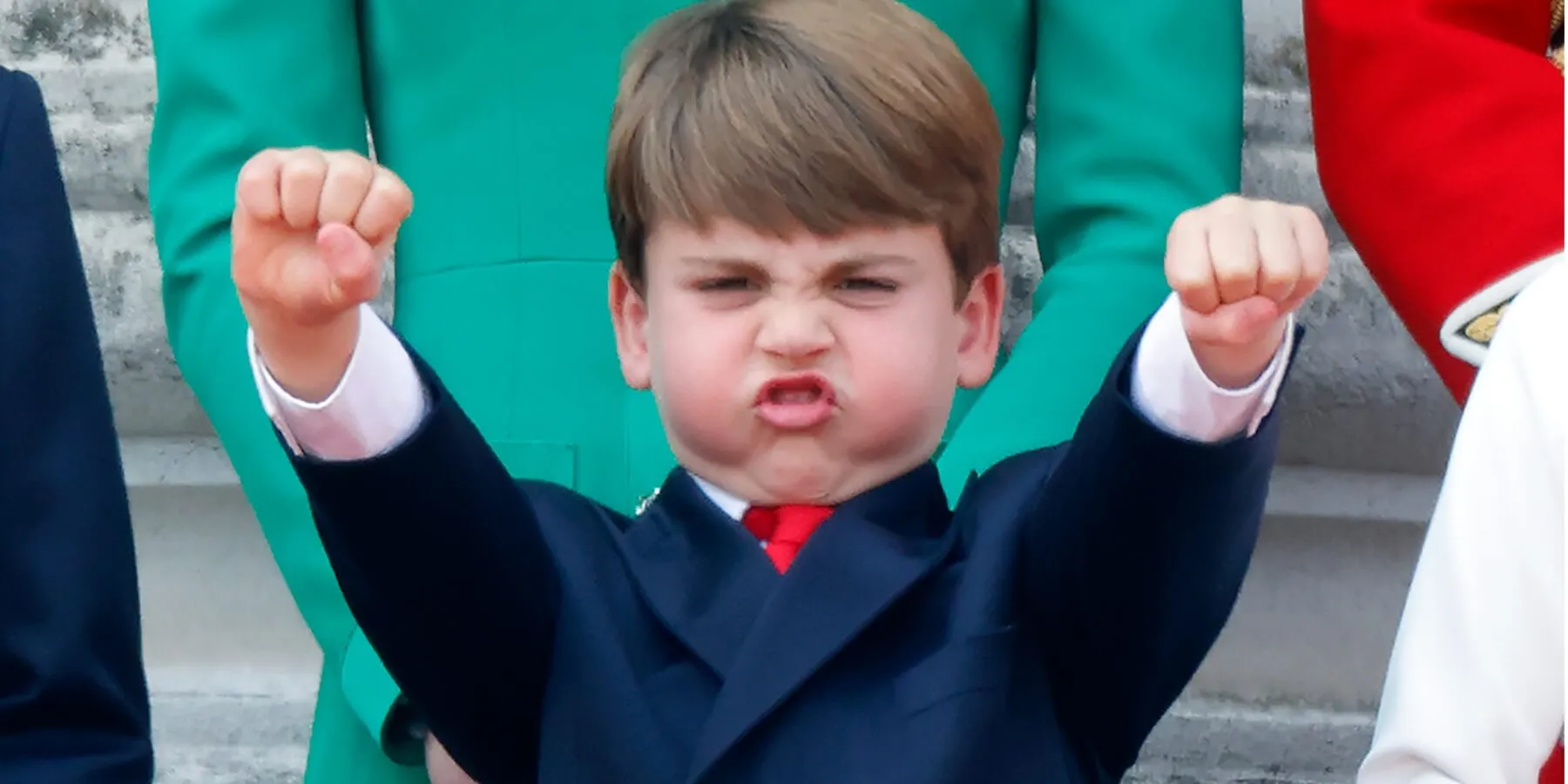 Prince Louis acts out during Trooping the Color 2023