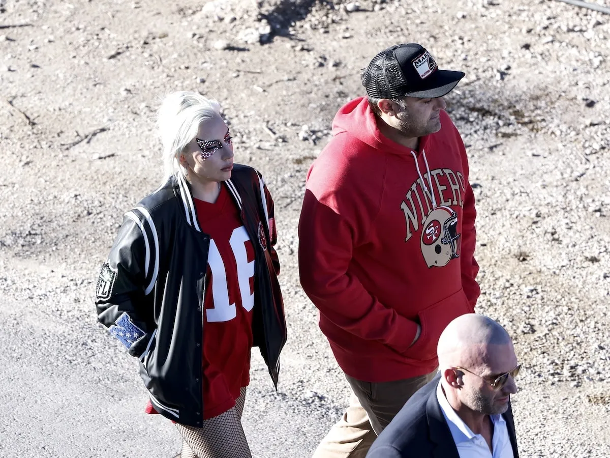 Singer, Songwriter, and actress Lady Gaga and her boyfriend Michael Polansky arrive to Allegiant Stadium before Super Bowl LVIII