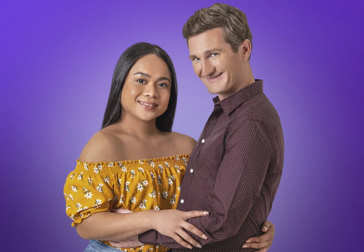 Faith and Loren on a purple background in a promo shot for ''90 Day Fiancé: Before the 90 Days' Season 7