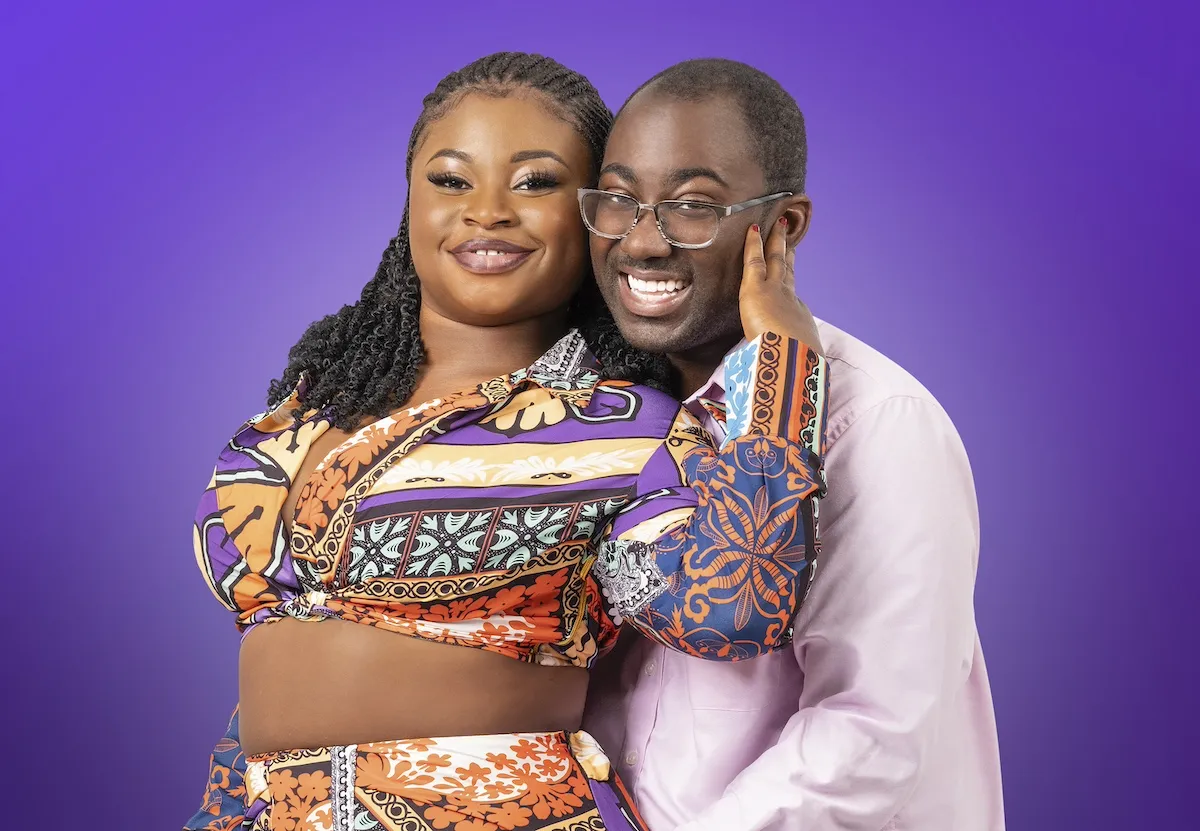 Matilda and and Niles on a purple background in a promo shot for ''90 Day Fiancé: Before the 90 Days' Season 7