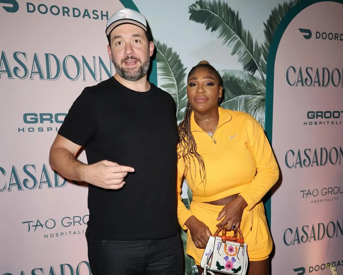 Alexis Ohanian and Serena Williams arrive at the Casadonna opening celebration of a restaurant and bar in Miami