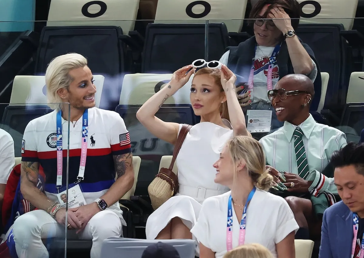 Ariana Grande sits her brother Frankie and actor Cynthia Erivo at the Olympic Games Paris 2024