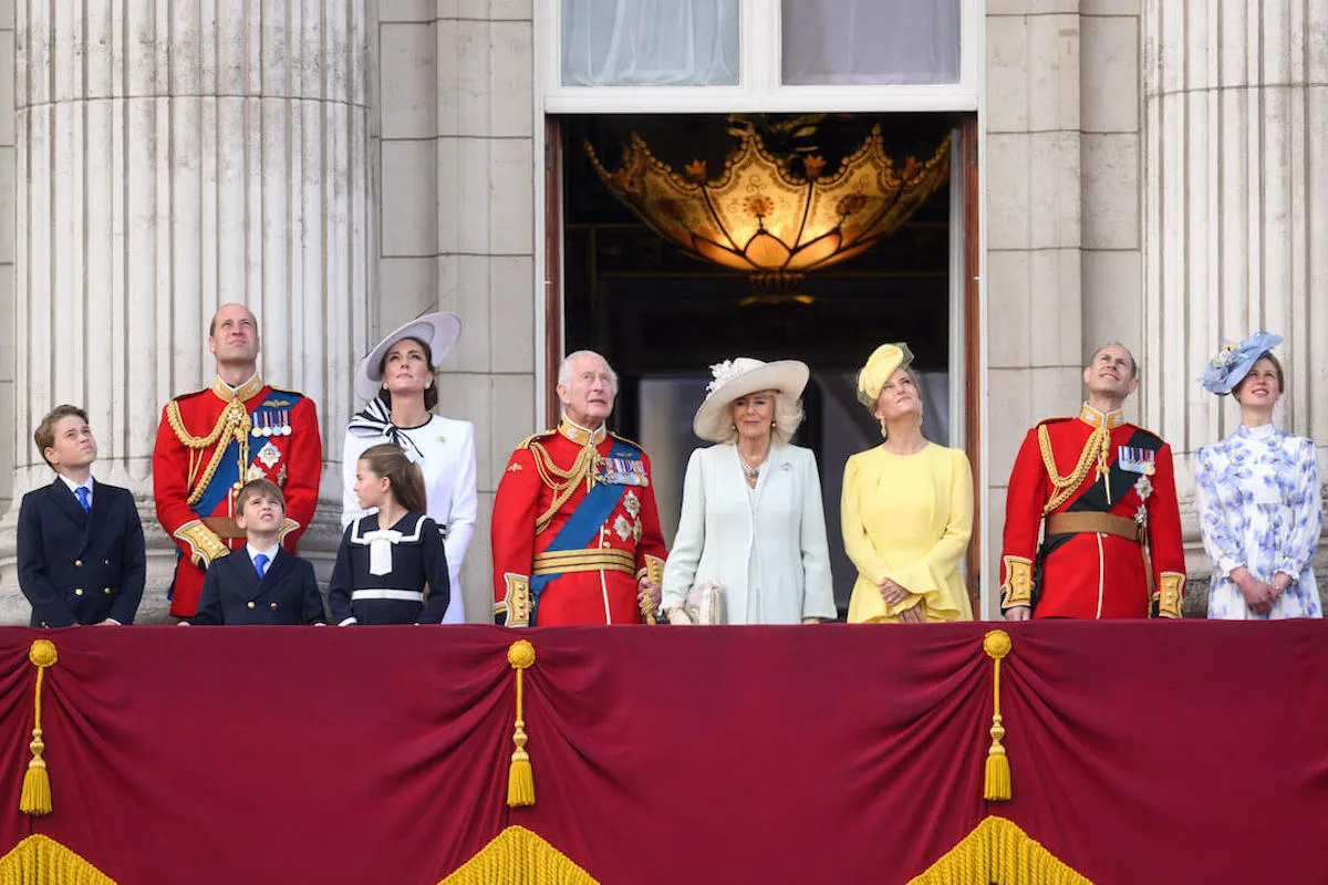 British royals, whose slimmed-down monarchy may continue, at Trooping the Colour