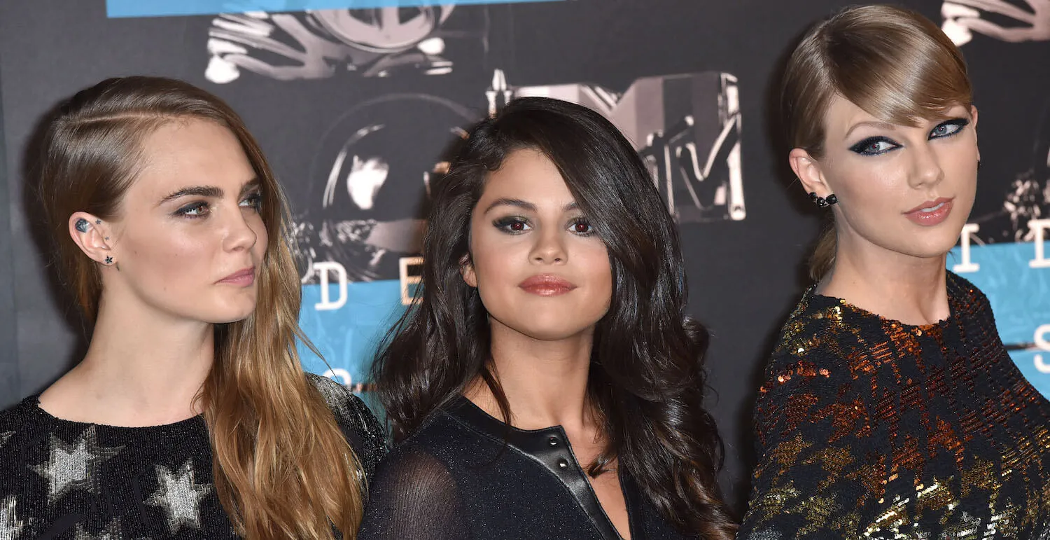 Cara Delevingne, Selena Gomez, and Taylor Swift together at the 2015 MTV Video Music Awards