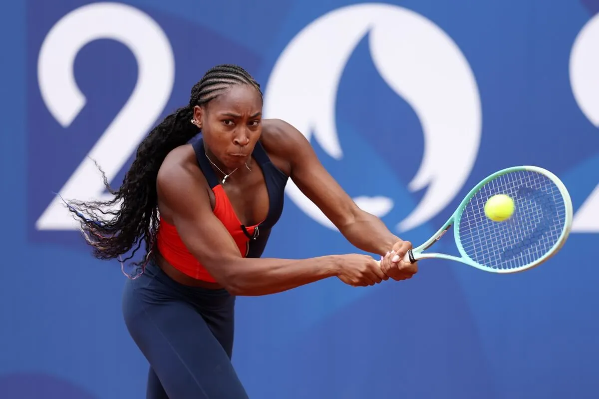 Coco Gauff of Team USA during the Tennis training session ahead of the Paris 2024 Olympic Games