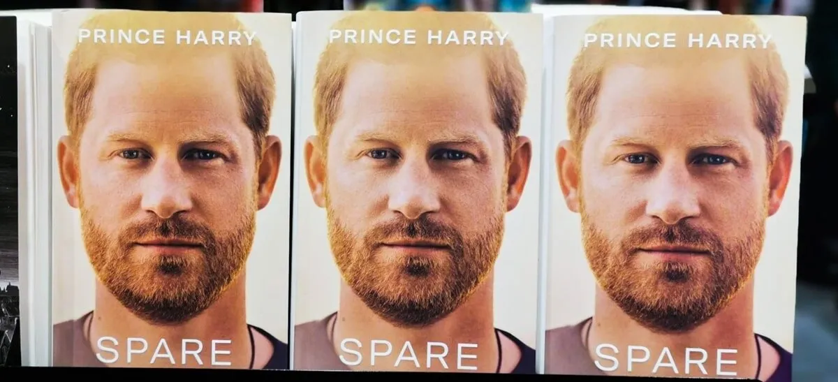 Copies of Prince Harry's memoir 'Spare' on display in a bookstore