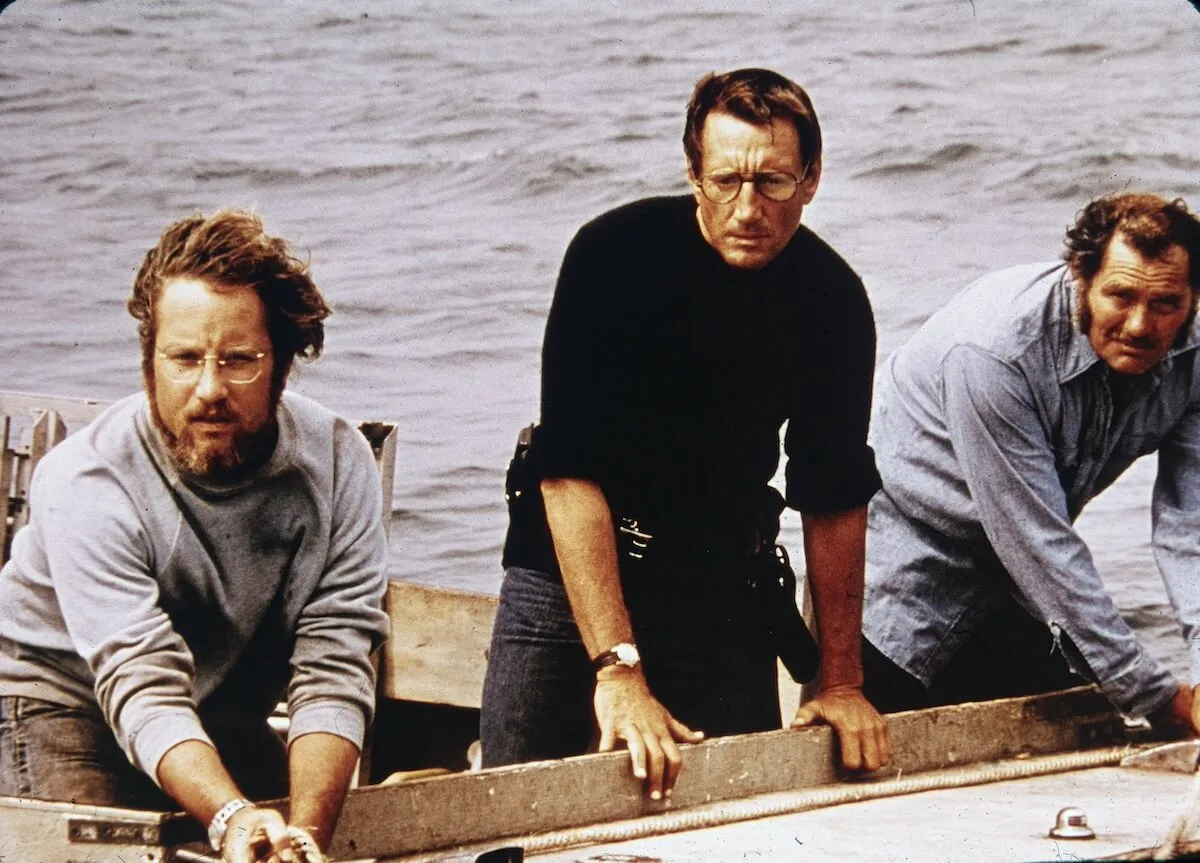 Hooper, Brody, and Quint on a boat in 'Jaws'