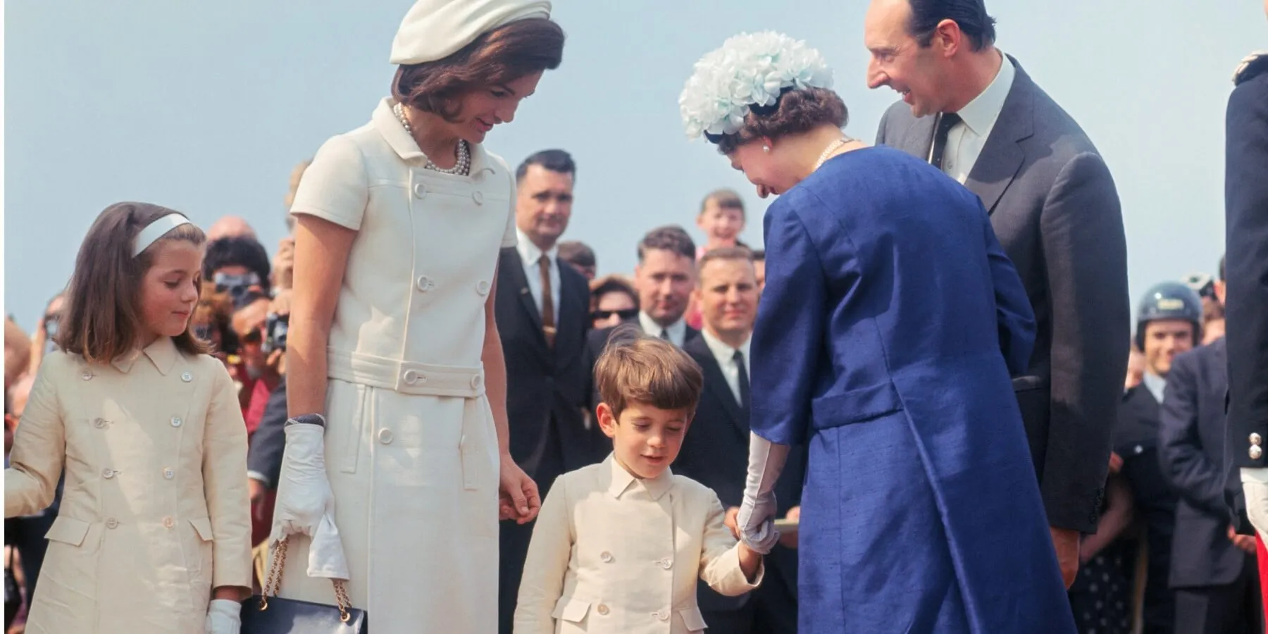 John F. Kennedy Jr., Queen Elizabeth, Lord Harlech, Jacqueline Kennedy and Caroline Kennedy