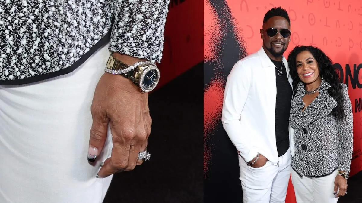 Married couple Blair Underwood and Josie Hart wear black and white on the red carpet before the LA premiere of Longlegs