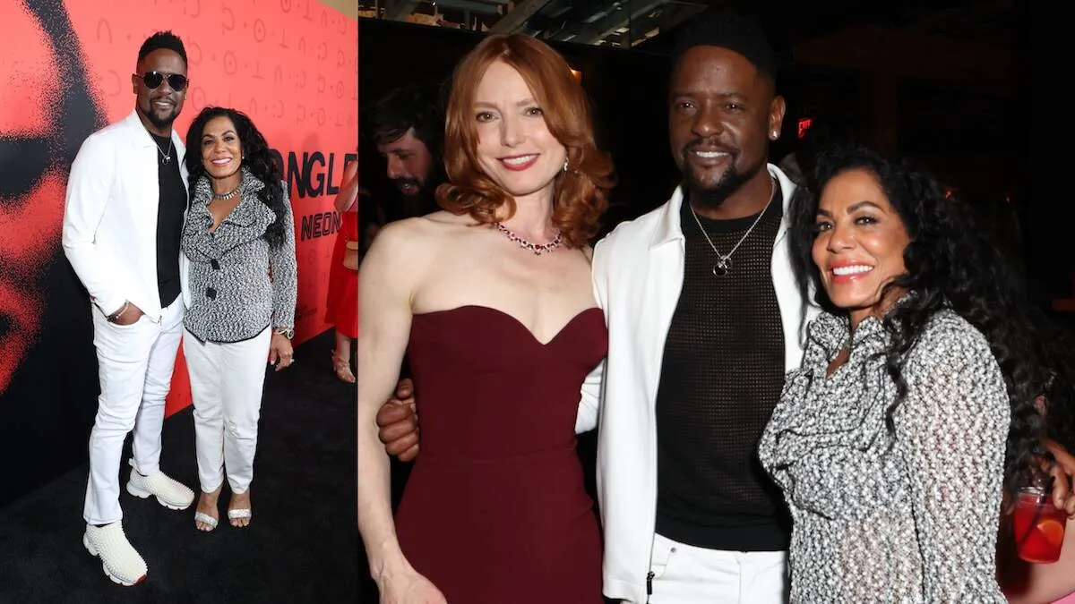 Married couple Blair Underwood and Josie Hart wear black and white on the red carpet before the LA premiere of Longlegs