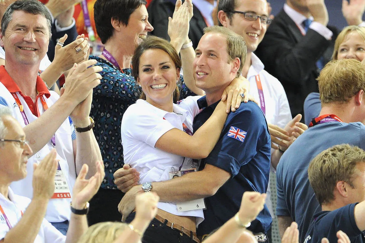 Kate Middleton and Prince William embrace in a viral moment from the 2012 London Olympics.