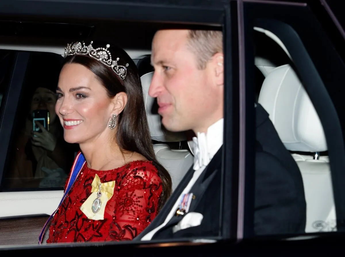 Kate Middleton and Prince William leaving the annual Reception for Members of the Diplomatic Corps at Buckingham Palace