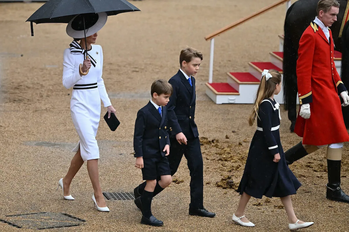 Kate Middleton, who takes photos of the Wales children, walks with Prince George, Princess Charlotte, and Prince Louis