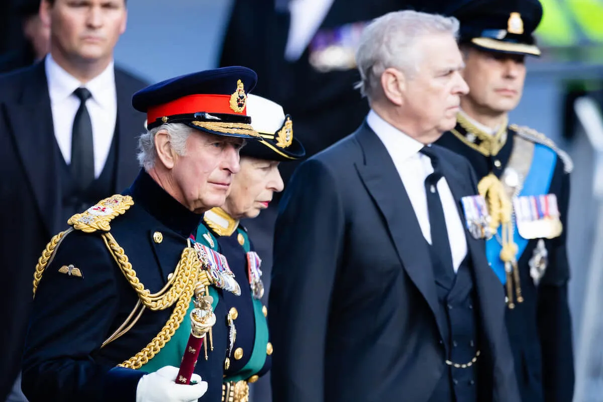 King Charles, who may leave the Royal Lodge vacant, with Princess Anne and Prince Andrew