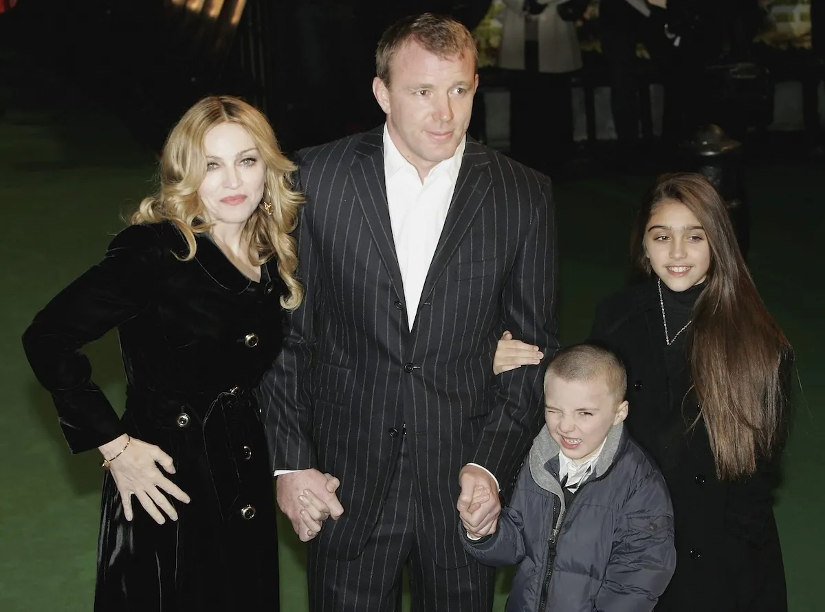 Singer Madonna and husband Guy Ritchie and children Rocco and Lourdes arrive at the Arthur And The Invisibles premiere