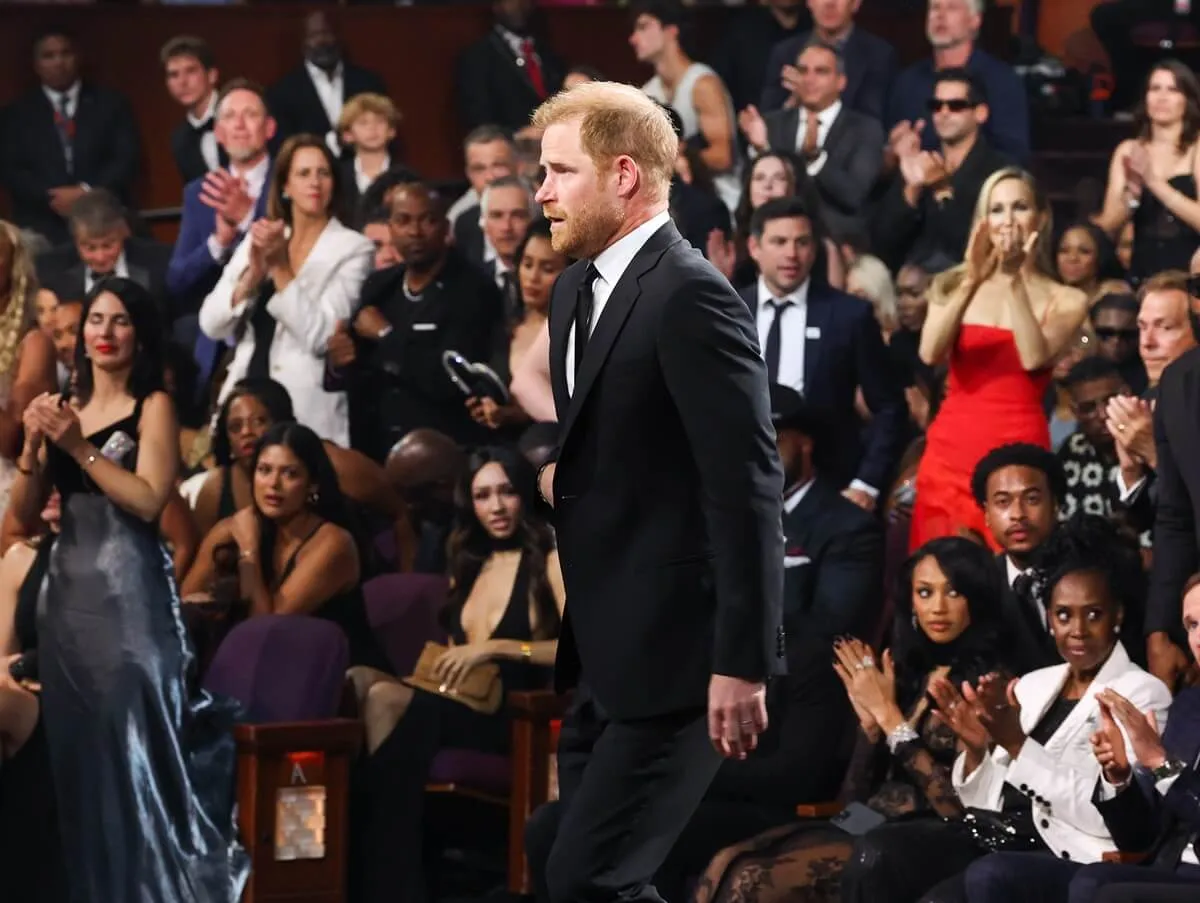 Prince Harry walking to the stage to accept the Pat Tilman Award