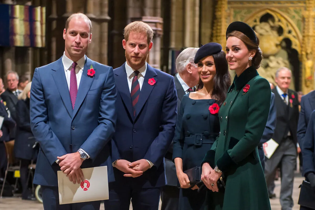 Prince Harry, whose 2027 Invictus Games in England cause 'controversial questions,' stands with Prince William, Kate Middleton, and Meghan Markle