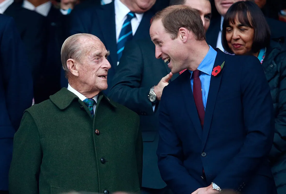 Prince Philip, whose disciplinarian role his grandson's taken over, with Prince William