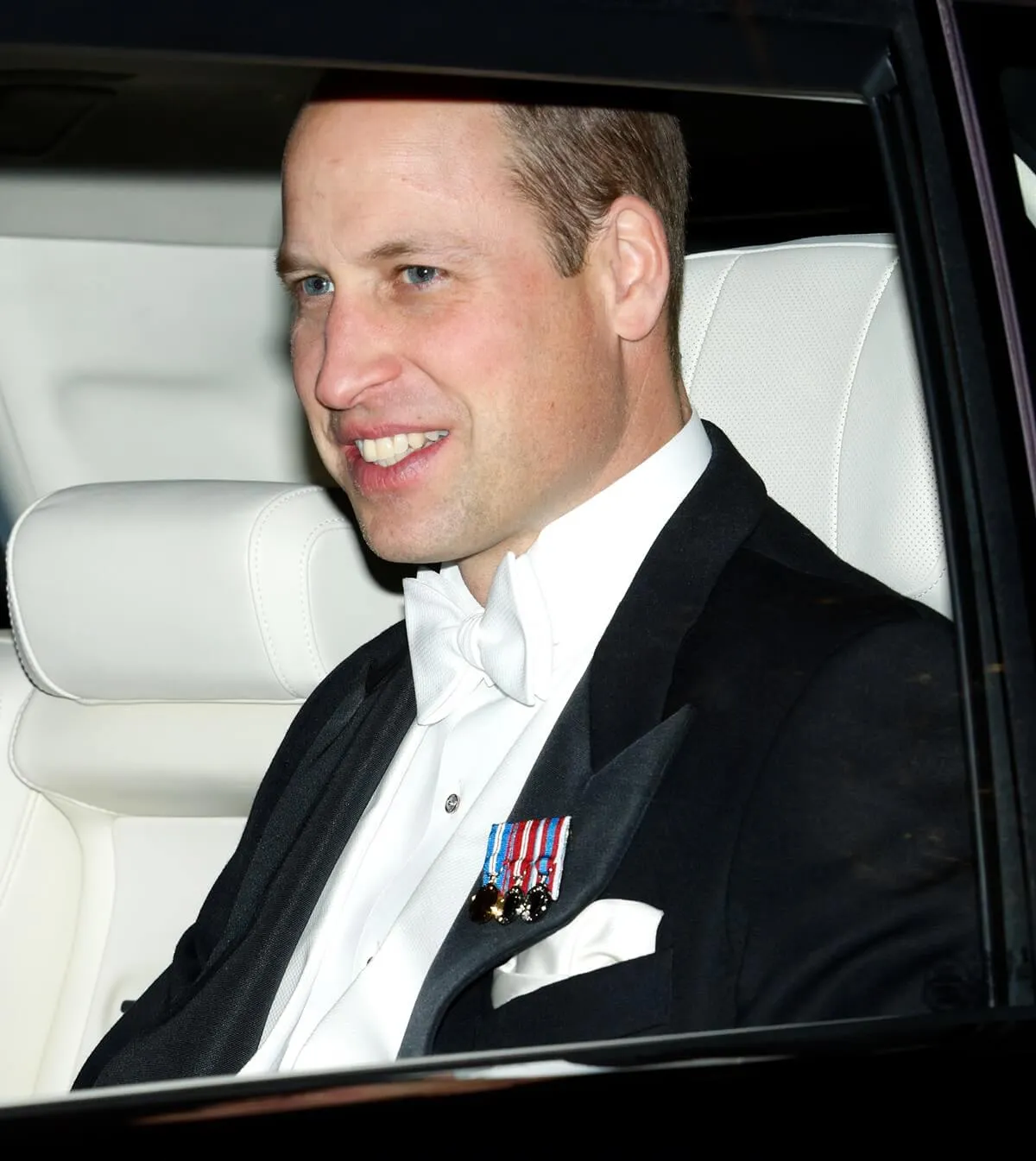 Prince William after attending the annual Reception for Members of the Diplomatic Corps at Buckingham Palace