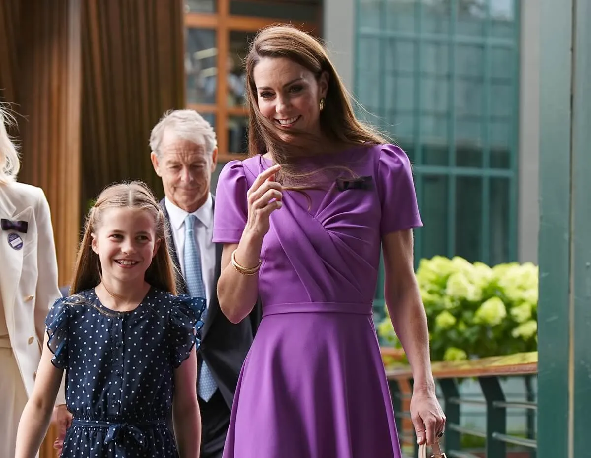 Princess Charlotte and Kate Middleton arrive at the All England Lawn Tennis and Croquet Club in Wimbledon