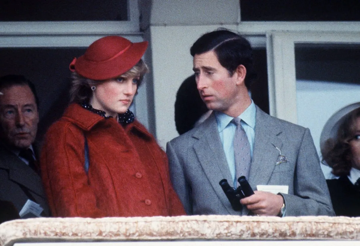 Princess Diana and Prince Charles at the Cheltenham Races