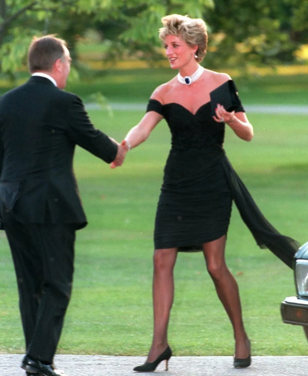 Princess Diana wearing her iconic revenge dress