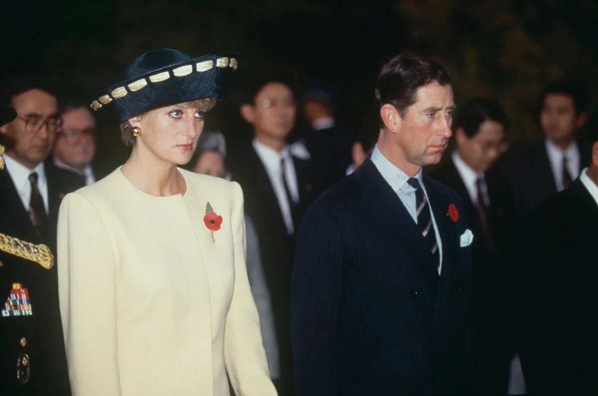 Priness Diana and then-Prince Charles visit the National Cemetery in Seoul, South Korea
