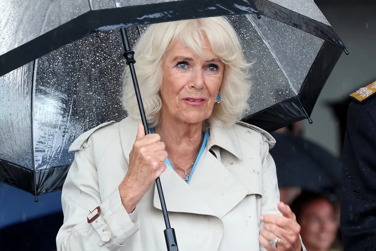 Queen Camilla attends The King’s Parade during an official visit to St. Helier, Jersey