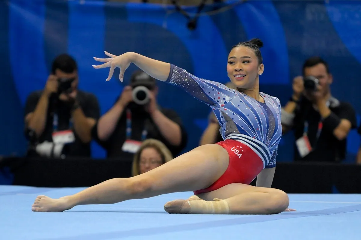 Sunisa "Suni" Lee competes on floor during the Women's U.S. Olympic Gymnastics Team trials