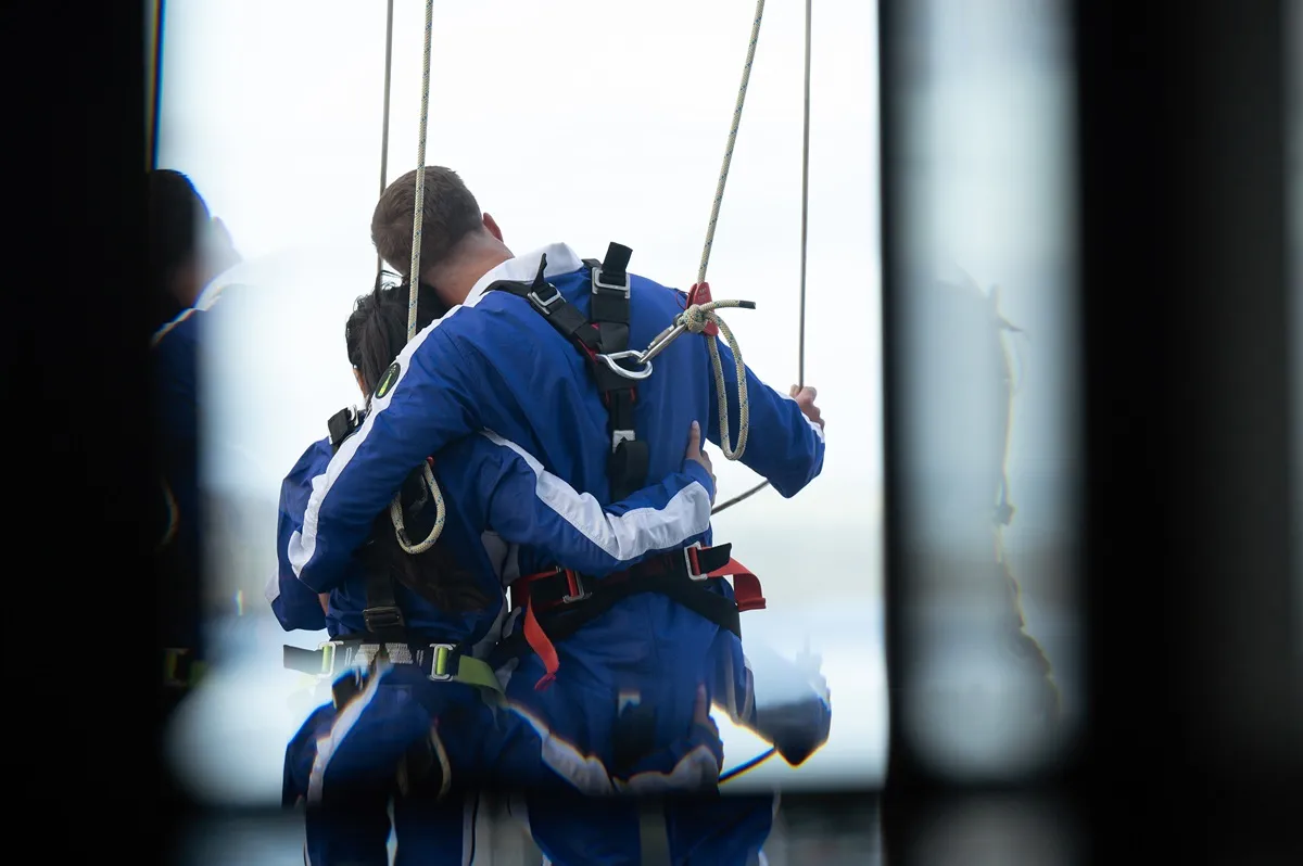 Jenn and Sam are seen at the Aukland Skyjump & SkyWalk on 'The Bachelorette'