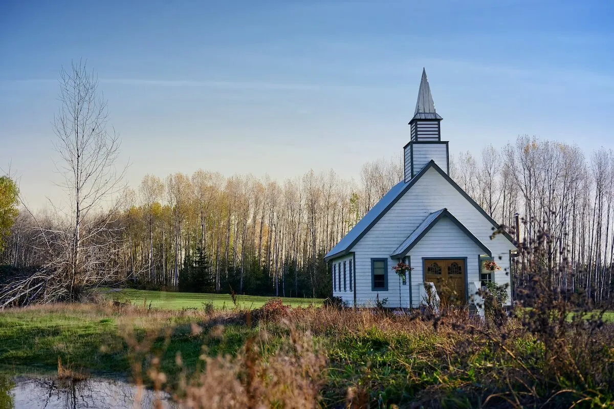 A view of Hope Valley's church/schoolhouse