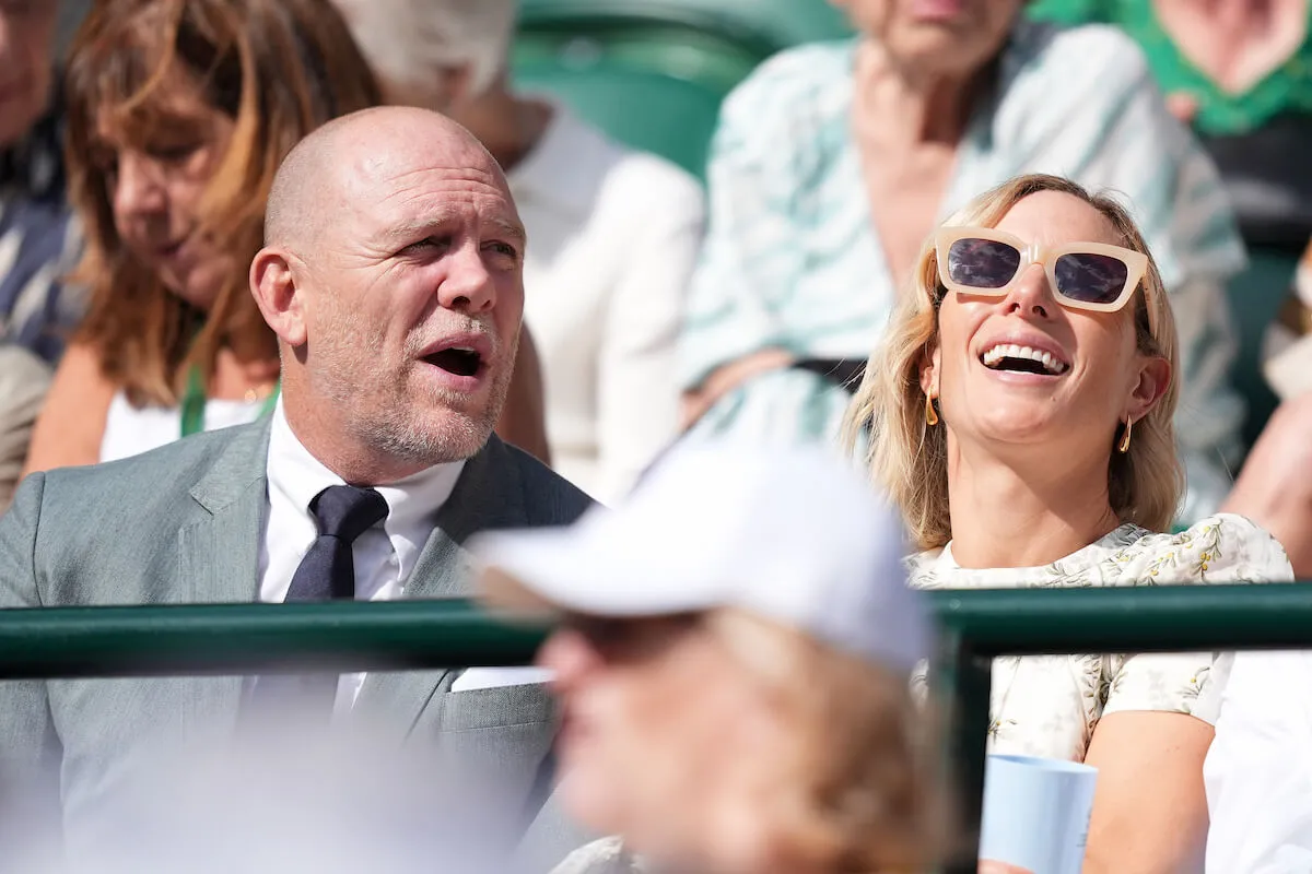 Zara Tindall, who didn't sit with her brother Peter Phillips at Wimbledon, with Mike Tindall