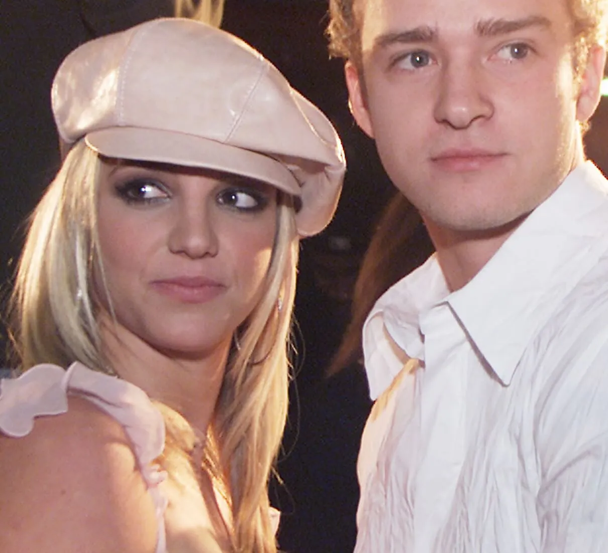 Britney Spears and Justin Timberlake wearing white