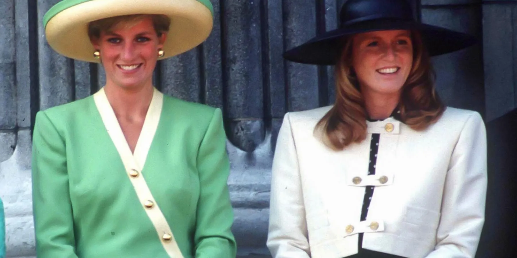 Princess Diana and Sarah Ferguson appeared at The Battle of Britain Parade, on the balcony of Buckingham Palace, on September 15, 1990 in, London, United Kingdom.