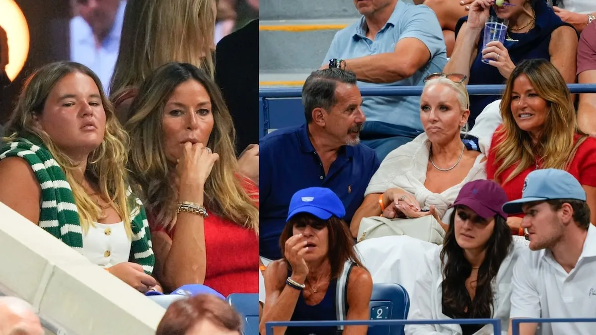 Sitting in their seats, Margaret Josephs and Kelly Bensimon attend opening day matches of the 2024 US Open