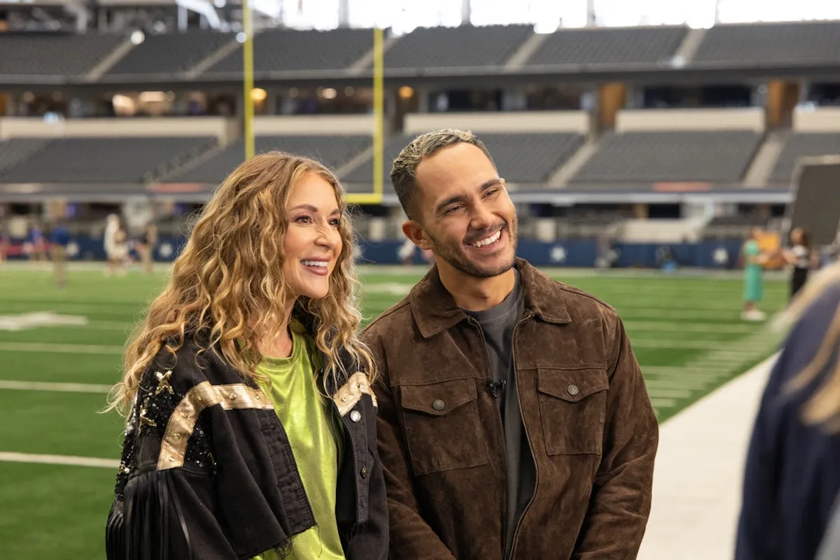 Carlos and Alexa PenaVega Film New Christmas Movie at AT&T Stadium