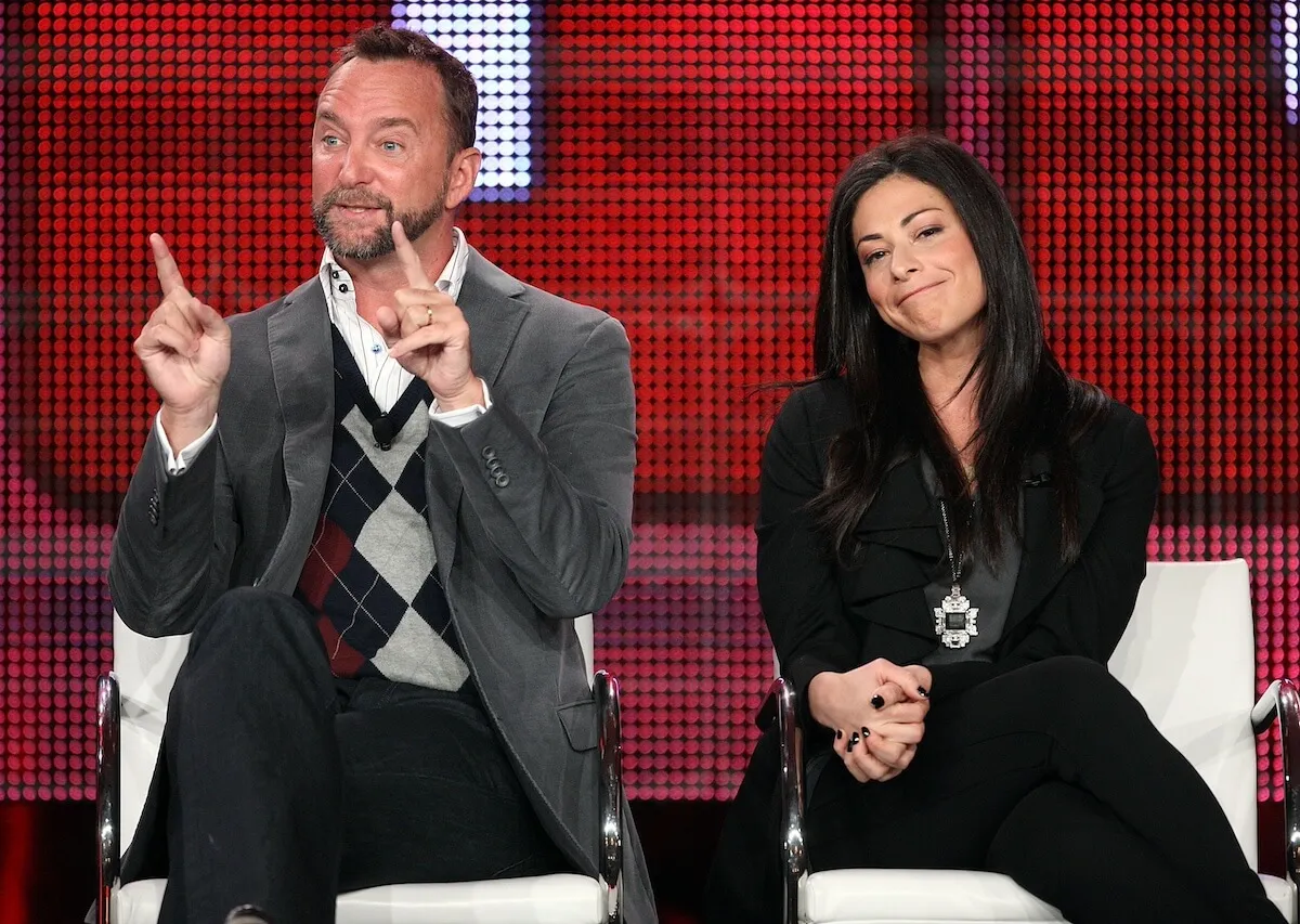 Clinton Kelly and Stacy London on stage at the TCA press tour in 2010