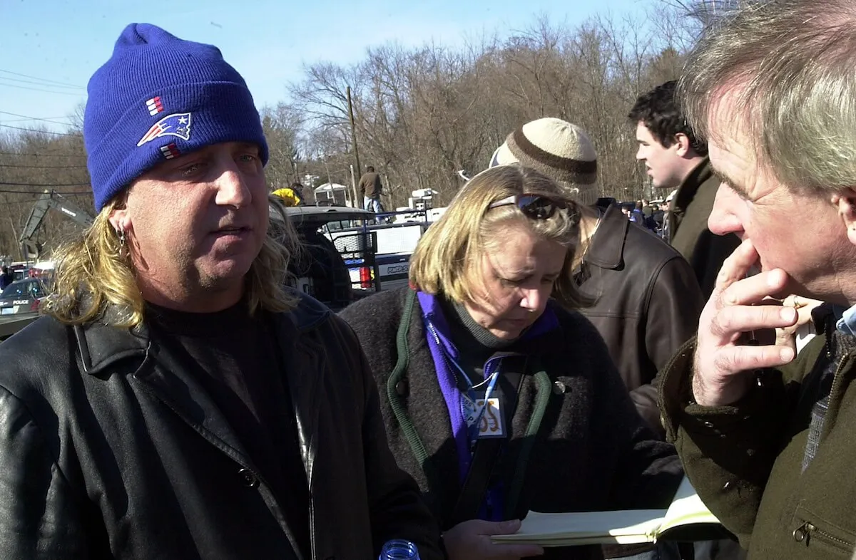 Jack Russell talks to reporters after The Station nightclub fire in 2003