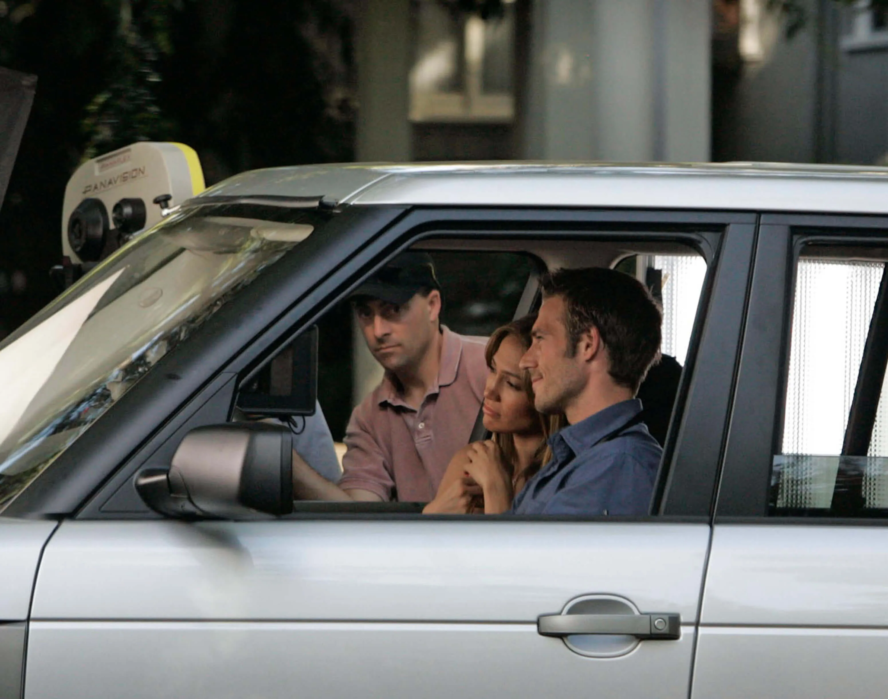 Jennifer Lopez and Michael Vartan are seen driving in a car on the set of 'Monster-in-Law'