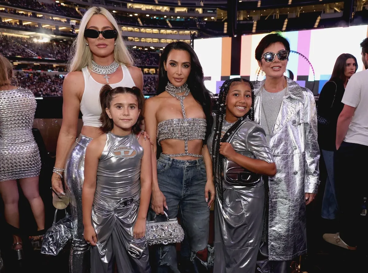 The Kardashian family, including North West, wear all silver outfits to a Beyonce concert