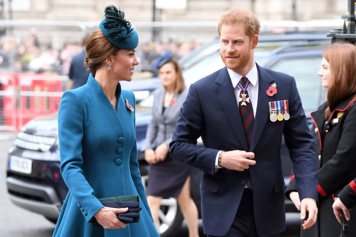 Kate Middleton and Prince Harry, whose inheritance from the Queen Mother Prince William doesn't want him to get, in 2019