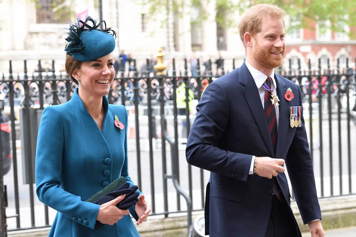 Kate Middleton, who cant forget Prince Harry's 'kindness,' walk together and smile.