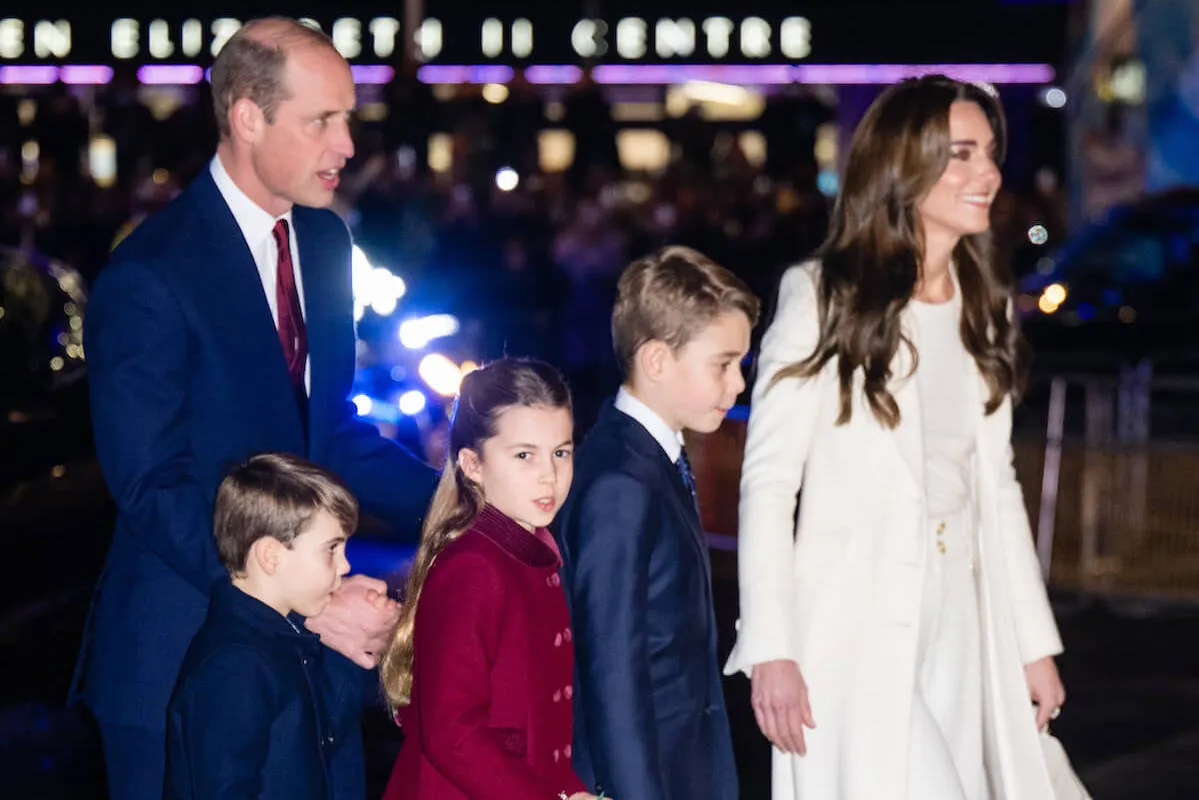 Kate Middleton, who is 'replicating' her own childhood with her children, with Prince William, Prince Louis, Princess Charlotte, and Prince George