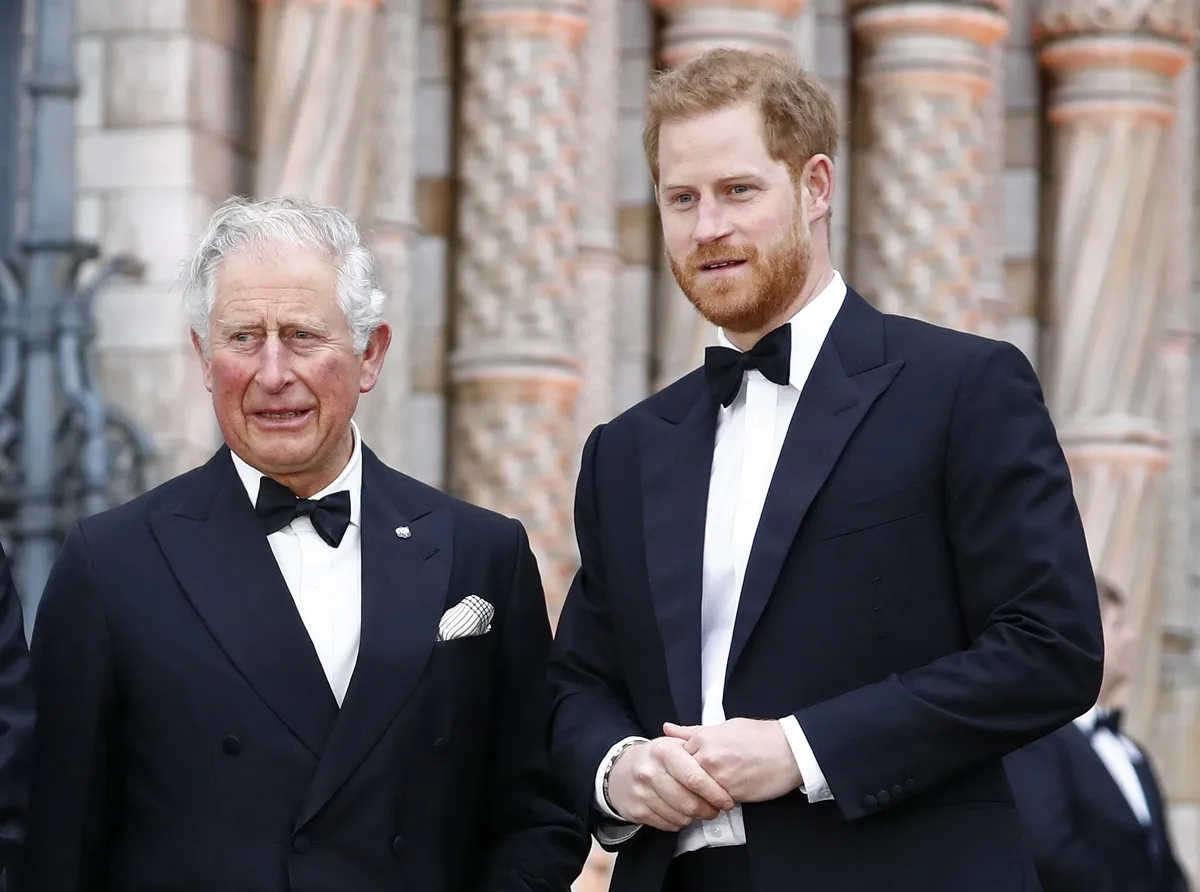 King Charles and Prince Harry attend the Our Planet global premiere the at the Natural History Museum