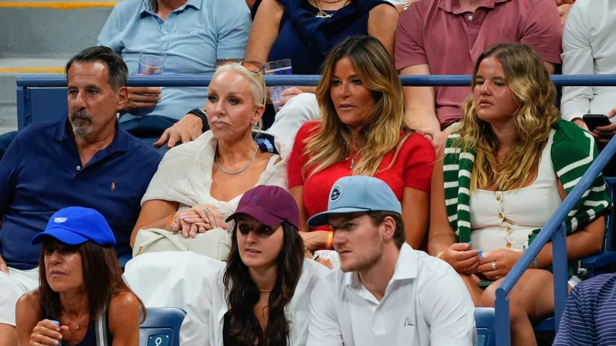 Sitting in their seats, Margaret Josephs and Kelly Bensimon attend opening day matches of the 2024 US Open