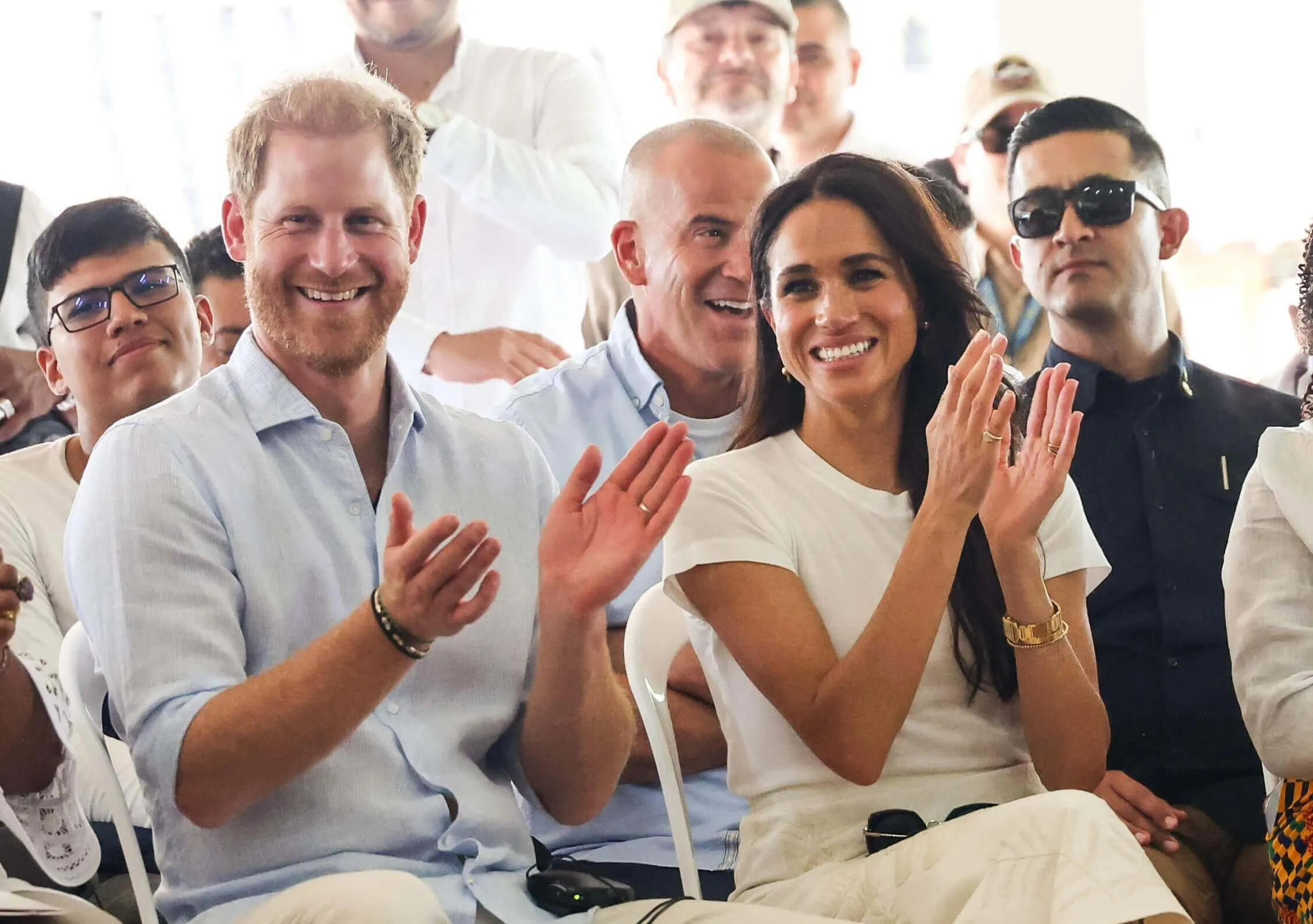 Prince Harry and Meghan Markle on their Colombia tour in 2024