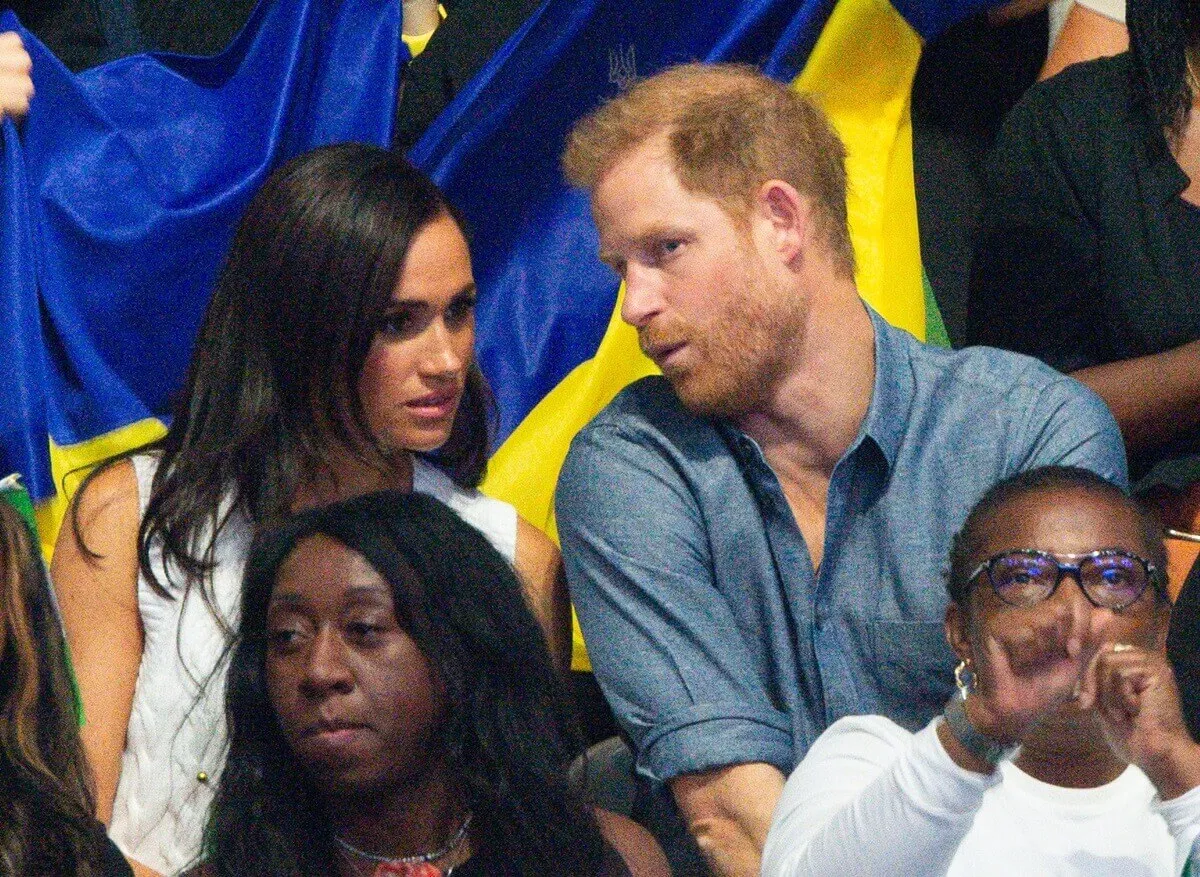 Meghan Markle and Prince Harry during the wheelchair basketball game between Australia and Ukraine in Dusseldorf, Germany